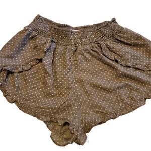 Mustard Seed Polka Dot Ruffle Shorts – Soft Lounge Shorts, Size M